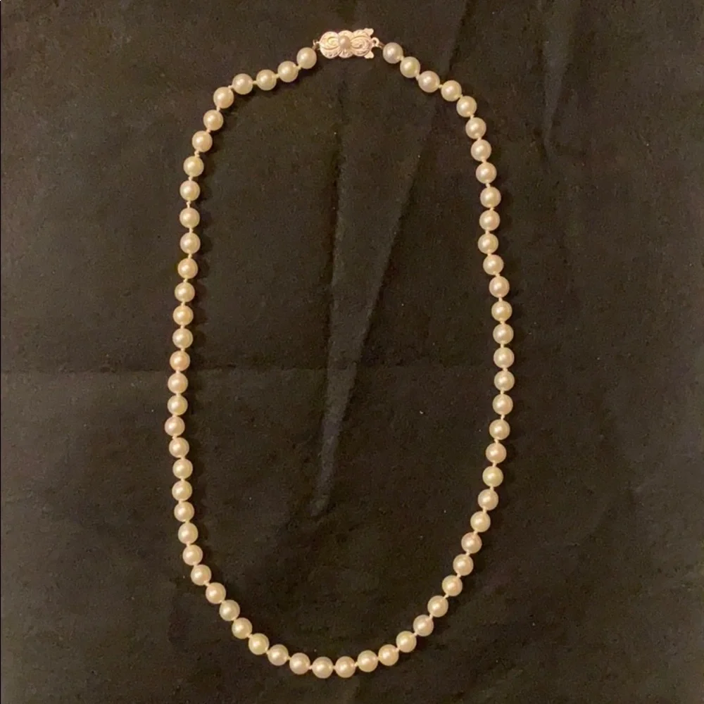 AUTH 1980s MIKIMOTO AKOYA CULTURED PEARL NECKLACE LANE CRAWFORD NECKLACE - Picture 5 of 17